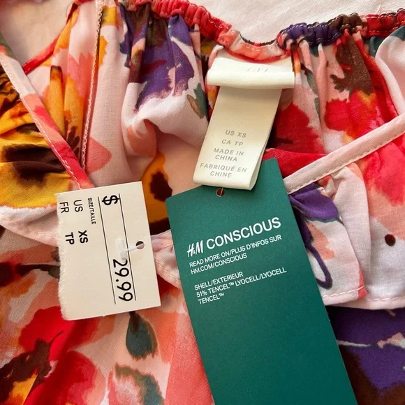 NWT H&M floral lyocel viscose dress - Picture 7 of 7